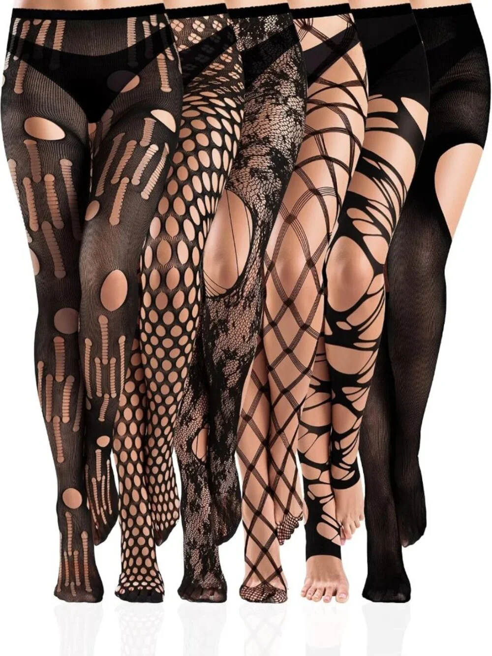 6 Pairs Women's Fishnet Tights - Stylish, Comfortable & Versatile Hosiery